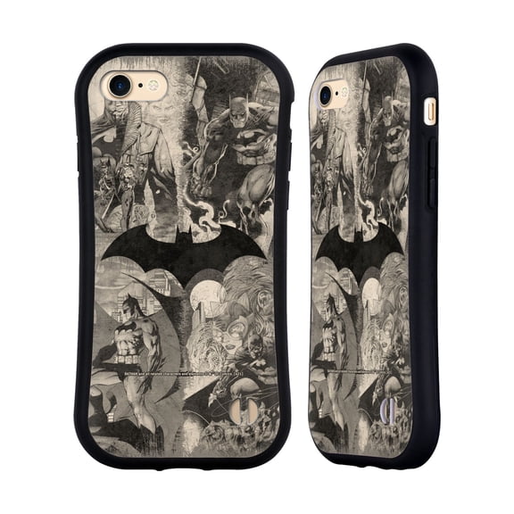 Head Case Designs Officially Licensed Batman DC Comics Hush Logo Collage Distressed Hybrid Case Compatible with Apple iPhone 7 / 8 / SE 2020 & 2022