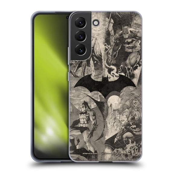 Head Case Designs Officially Licensed Batman DC Comics Hush Logo Collage Distressed Soft Gel Case Compatible with Samsung Galaxy S22+ 5G