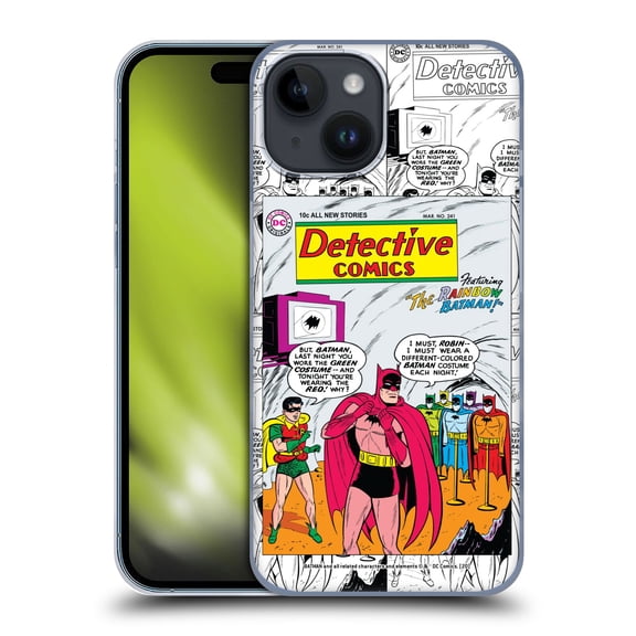 Head Case Designs Officially Licensed Batman DC Comics Iconic Comic Book Costumes Rainbow Hard Back Case Compatible with Apple iPhone 15