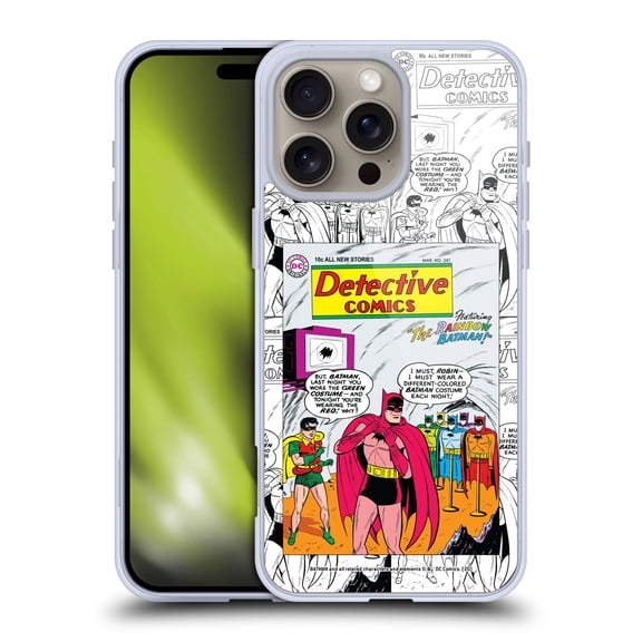 Head Case Designs Officially Licensed Batman DC Comics Iconic Comic Book Costumes Rainbow Soft Gel Case Compatible with Apple iPhone 16 Pro Max