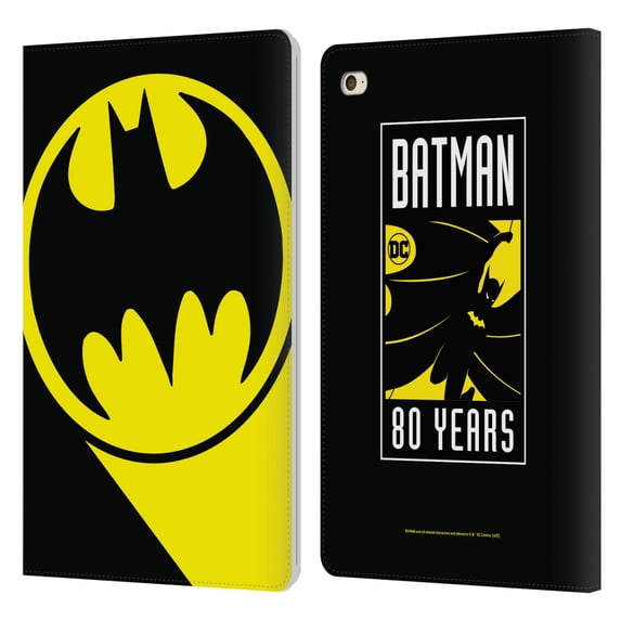 Head Case Designs Officially Licensed Batman DC Comics Logos Bat Signal Leather Book Wallet Case Cover Compatible with Apple iPad mini 4