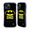 thumbnail image 1 of Head Case Designs Officially Licensed Batman DC Comics Logos Batdad Hybrid Case Compatible with Apple iPhone 15, 1 of 7