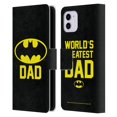 thumbnail image 1 of Head Case Designs Officially Licensed Batman DC Comics Logos Batdad Leather Book Wallet Case Cover Compatible with Apple iPhone 11, 1 of 6