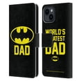 thumbnail image 1 of Head Case Designs Officially Licensed Batman DC Comics Logos Batdad Leather Book Wallet Case Cover Compatible with Apple iPhone 15, 1 of 6