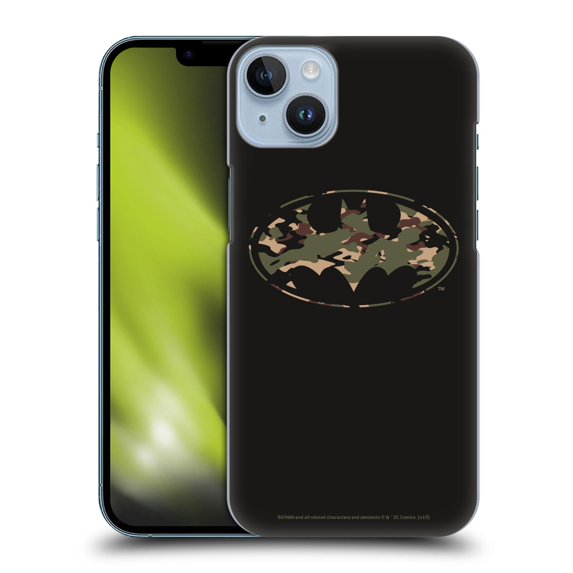 Head Case Designs Officially Licensed Batman DC Comics Logos Camouflage Hard Back Case Compatible with Apple iPhone 14 Plus