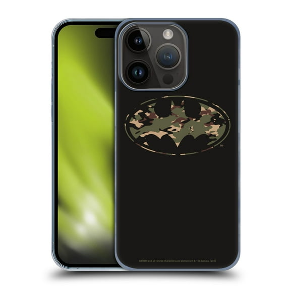 Head Case Designs Officially Licensed Batman DC Comics Logos Camouflage Hard Back Case Compatible with Apple iPhone 15 Pro