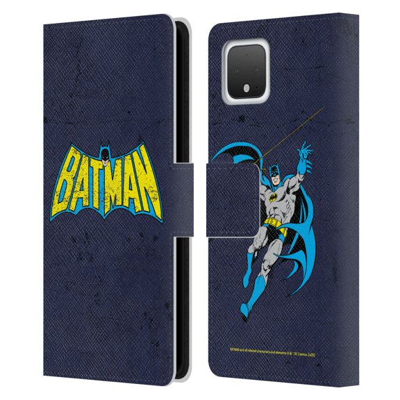 Head Case Designs Officially Licensed Batman DC Comics Logos Classic Distressed Leather Book Wallet Case Cover Compatible with Google Pixel 4