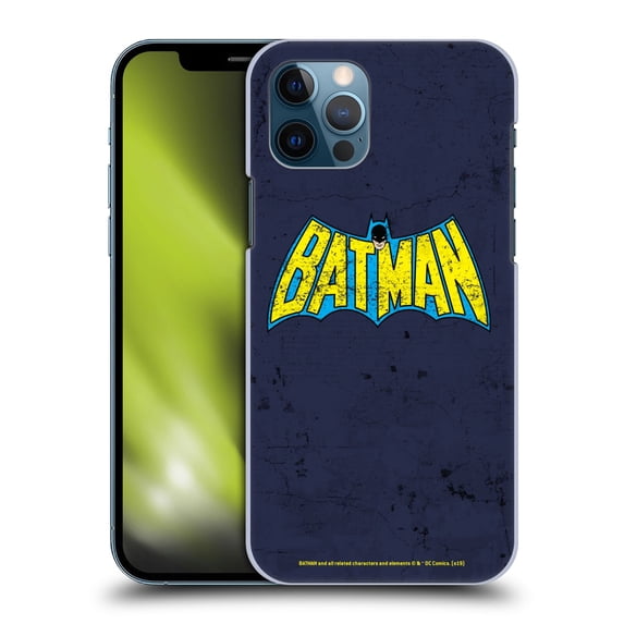 Head Case Designs Officially Licensed Batman DC Comics Logos Classic Distressed Look Hard Back Case Compatible with Apple iPhone 12 / iPhone 12 Pro