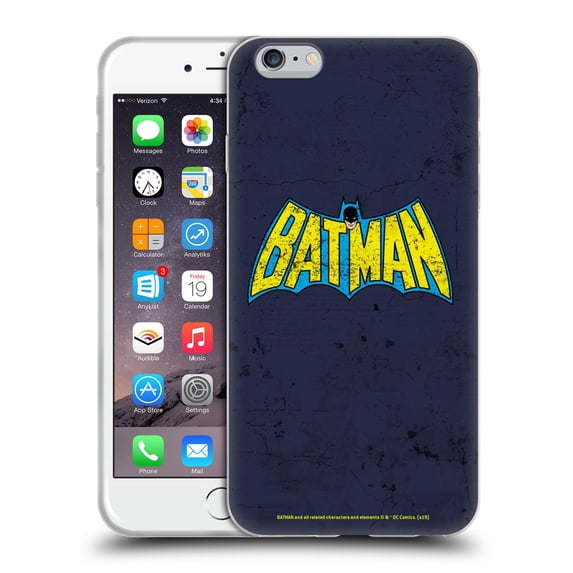 Head Case Designs Officially Licensed Batman DC Comics Logos Classic Distressed Look Soft Gel Case Compatible with Apple iPhone 6 Plus / iPhone 6s Plus