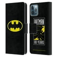 thumbnail image 1 of Head Case Designs Officially Licensed Batman DC Comics Logos Classic Leather Book Wallet Case Cover Compatible with Apple iPhone 12 / iPhone 12 Pro, 1 of 6