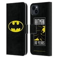 thumbnail image 1 of Head Case Designs Officially Licensed Batman DC Comics Logos Classic Leather Book Wallet Case Cover Compatible with Apple iPhone 15 Plus, 1 of 6