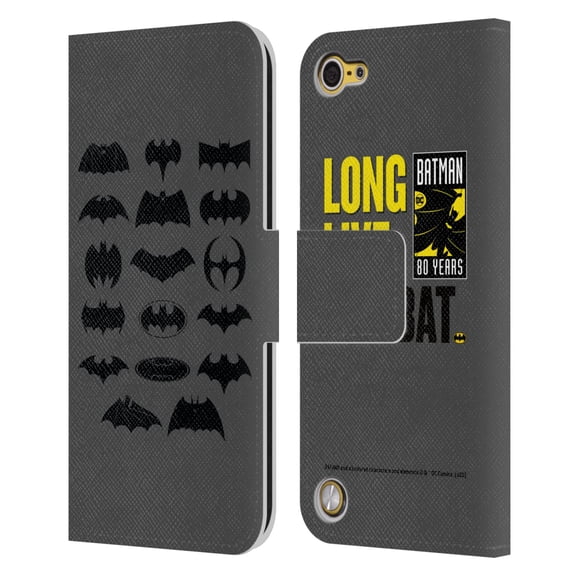 Head Case Designs Officially Licensed Batman DC Comics Logos Comic Leather Book Wallet Case Cover Compatible with Apple iPod Touch 5G 5th Gen