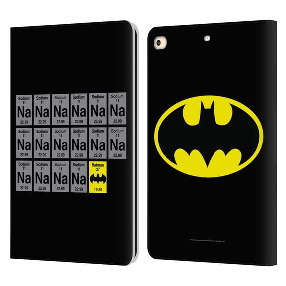 Head Case Designs Officially Licensed Batman DC Comics Logos Na Na Na Na Leather Book Wallet Case Cover Compatible with Apple iPad 9.7 2017 / iPad 9.7 2018