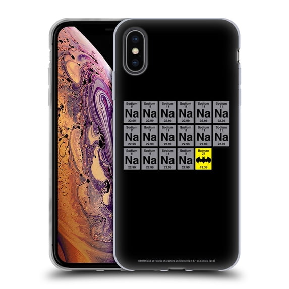 Head Case Designs Officially Licensed Batman DC Comics Logos Na Na Na Na Soft Gel Case Compatible with Apple iPhone XS Max