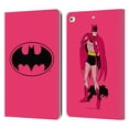 thumbnail image 1 of Head Case Designs Officially Licensed Batman DC Comics Logos Pink Leather Book Wallet Case Cover Compatible with Apple iPad 9.7 2017 / iPad 9.7 2018, 1 of 6