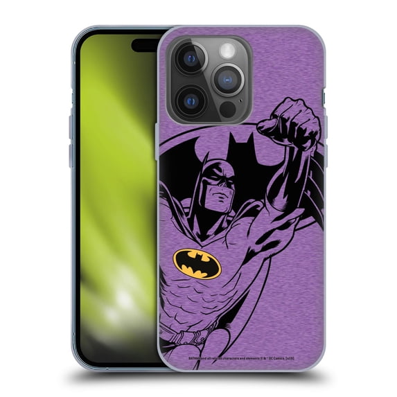 Head Case Designs Officially Licensed Batman DC Comics Logos Purple Soft Gel Case Compatible with Apple iPhone 14 Pro