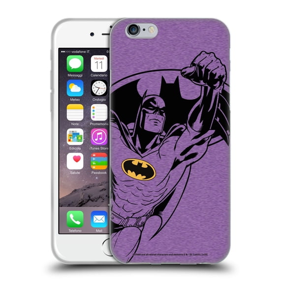 Head Case Designs Officially Licensed Batman DC Comics Logos Purple Soft Gel Case Compatible with Apple iPhone 6 / iPhone 6s