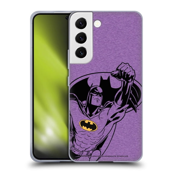 Head Case Designs Officially Licensed Batman DC Comics Logos Purple Soft Gel Case Compatible with Samsung Galaxy S22 5G