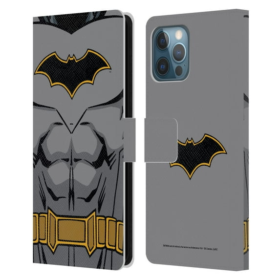 Head Case Designs Officially Licensed Batman DC Comics Logos Rebirth Costume Leather Book Wallet Case Cover Compatible with Apple iPhone 12 Pro Max