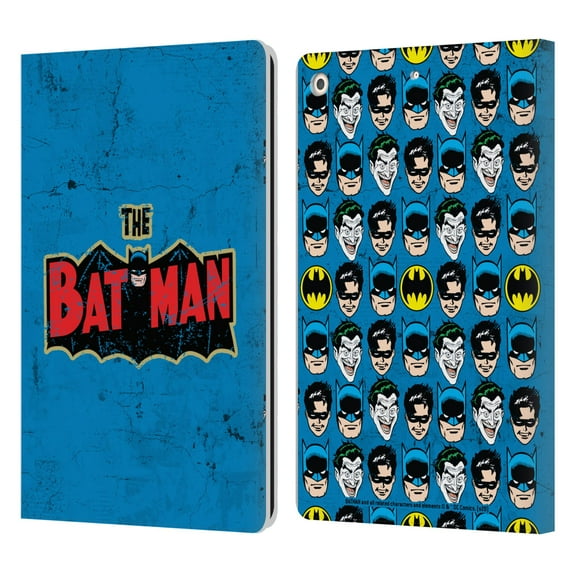 Head Case Designs Officially Licensed Batman DC Comics Vintage Fashion Distressed Logo Leather Book Wallet Case Cover Compatible with Apple iPad 10.2 2019/2020/2021