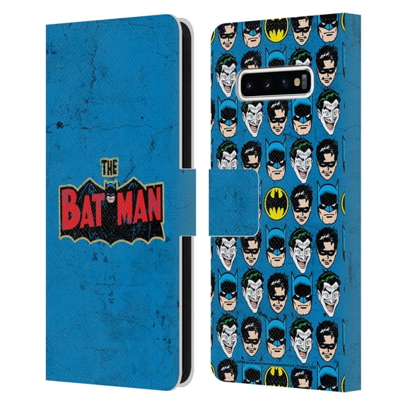 Head Case Designs Officially Licensed Batman DC Comics Vintage Fashion Distressed Logo Leather Book Wallet Case Cover Compatible with Samsung Galaxy S10+ / S10 Plus