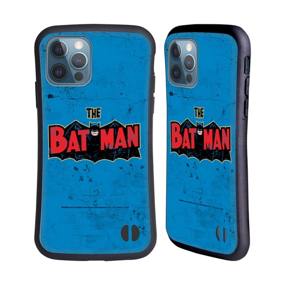 Head Case Designs Officially Licensed Batman DC Comics Vintage Fashion Distressed Look Logo Hybrid Case Compatible with Apple iPhone 12 / iPhone 12 Pro