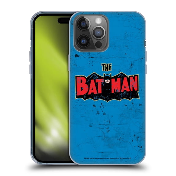 Head Case Designs Officially Licensed Batman DC Comics Vintage Fashion Distressed Look Logo Soft Gel Case Compatible with Apple iPhone 14 Pro Max