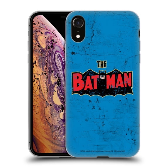 Head Case Designs Officially Licensed Batman DC Comics Vintage Fashion Distressed Look Logo Soft Gel Case Compatible with Apple iPhone XR