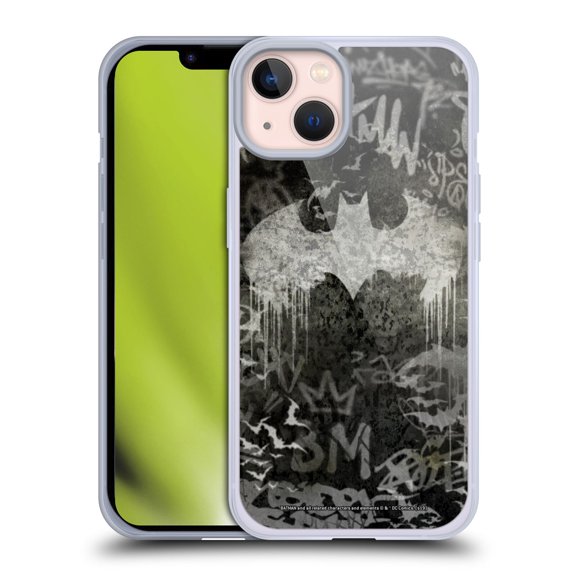 Head Case Designs Officially Licensed Batman DC Comics Vintage Fashion Graffiti Logo Soft Gel Case Compatible with Apple iPhone 13