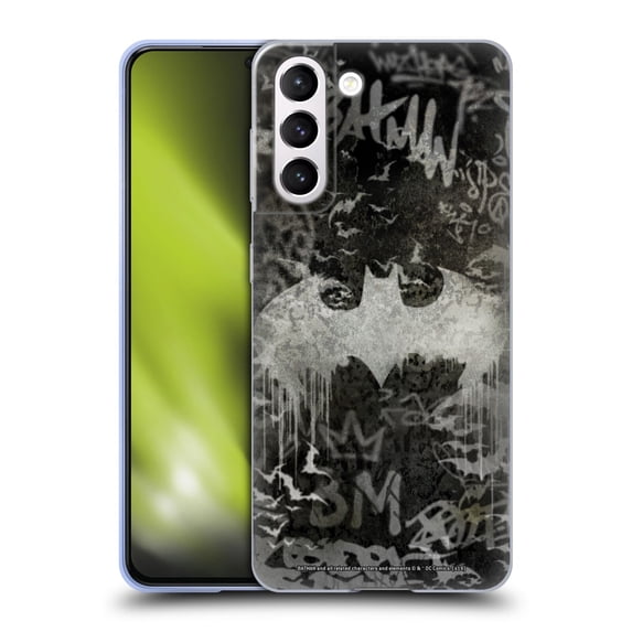 Head Case Designs Officially Licensed Batman DC Comics Vintage Fashion Graffiti Logo Soft Gel Case Compatible with Samsung Galaxy S21 5G
