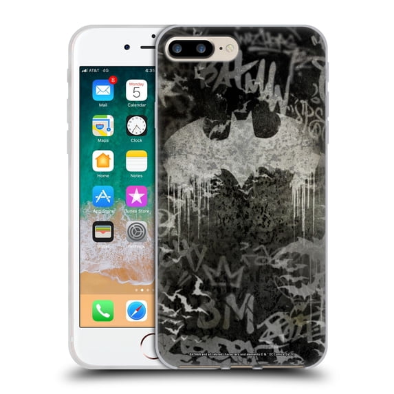 Head Case Designs Officially Licensed Batman DC Comics Vintage Fashion Graffiti Logo Soft Gel Case Compatible with Apple iPhone 7 Plus / iPhone 8 Plus