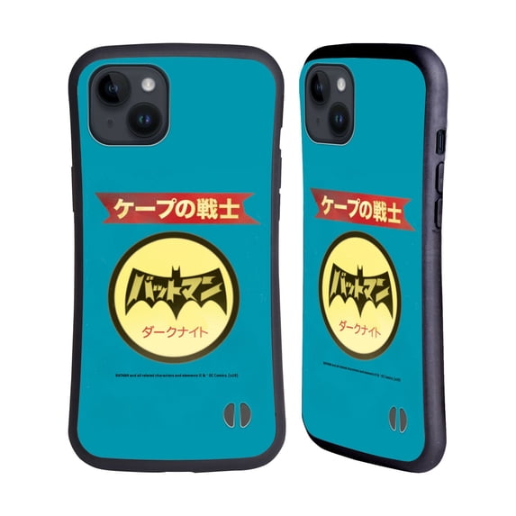 Head Case Designs Officially Licensed Batman DC Comics Vintage Fashion Japanese Logo Hybrid Case Compatible with Apple iPhone 15 Plus