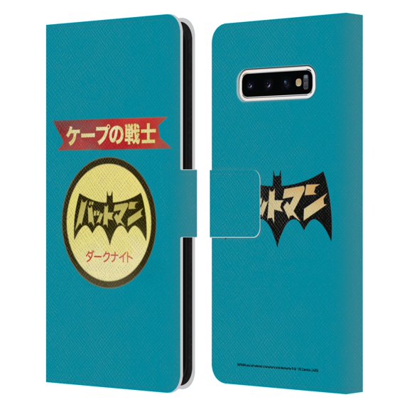 Head Case Designs Officially Licensed Batman DC Comics Vintage Fashion Japanese Logo Leather Book Wallet Case Cover Compatible with Samsung Galaxy S10+ / S10 Plus