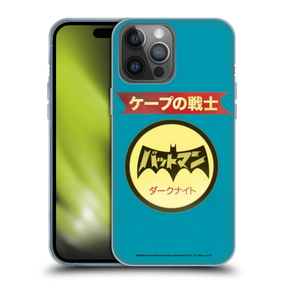 Head Case Designs Officially Licensed Batman DC Comics Vintage Fashion Japanese Logo Soft Gel Case Compatible with Apple iPhone 14 Pro Max