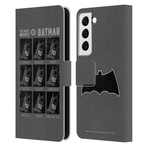 Head Case Designs Officially Licensed Batman DC Comics Vintage Fashion Many Moods Leather Book Wallet Case Cover Compatible with Samsung Galaxy S22 5G
