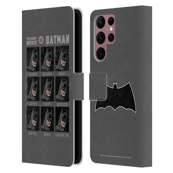 Head Case Designs Officially Licensed Batman DC Comics Vintage Fashion Many Moods Leather Book Wallet Case Cover Compatible with Samsung Galaxy S22 Ultra 5G