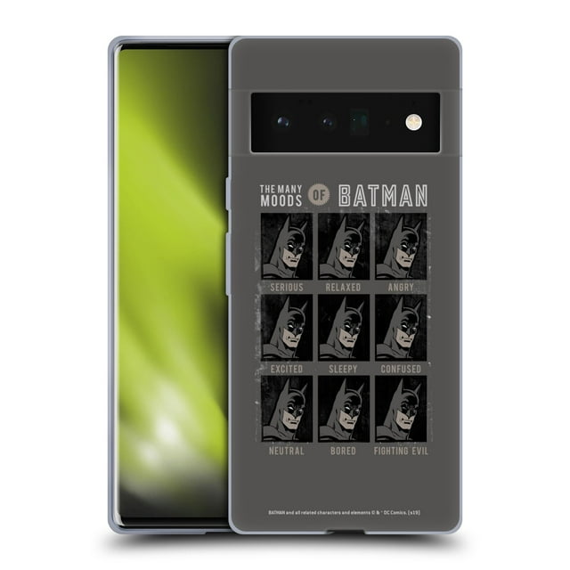 Head Case Designs Officially Licensed Batman DC Comics Vintage Fashion Many Moods Soft Gel Case Compatible with Google Pixel 6 Pro