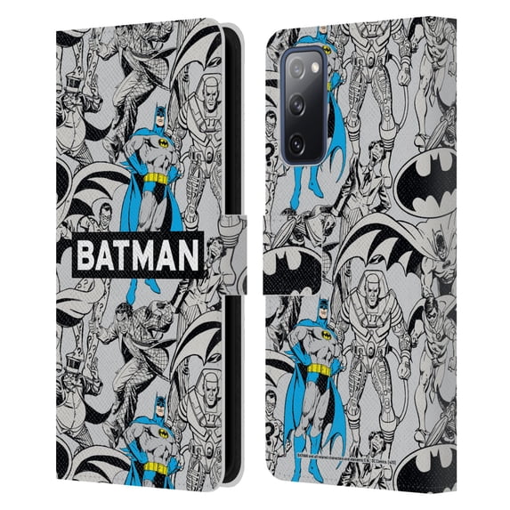 Head Case Designs Officially Licensed Batman DC Comics Vintage Fashion Patterns Leather Book Wallet Case Cover Compatible with Samsung Galaxy S20 FE / 5G