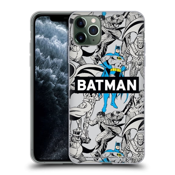 Head Case Designs Officially Licensed Batman DC Comics Vintage Fashion Patterns Soft Gel Case Compatible with Apple iPhone 11 Pro Max