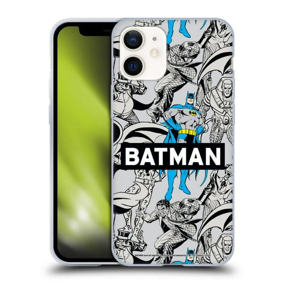 Head Case Designs Officially Licensed Batman DC Comics Vintage Fashion Patterns Soft Gel Case Compatible with Apple iPhone 12 Mini