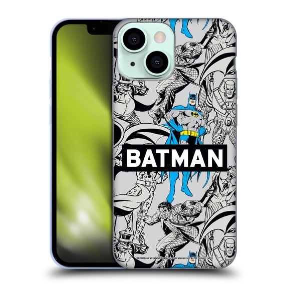 Head Case Designs Officially Licensed Batman DC Comics Vintage Fashion Patterns Soft Gel Case Compatible with Apple iPhone 13 Mini