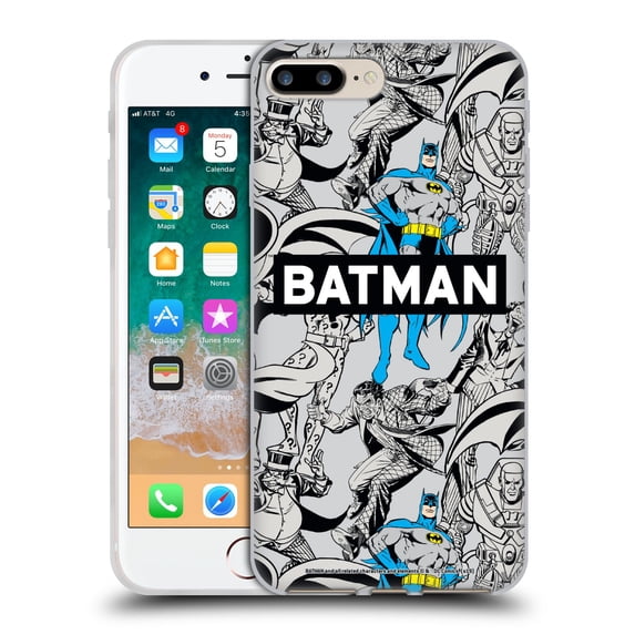 Head Case Designs Officially Licensed Batman DC Comics Vintage Fashion Patterns Soft Gel Case Compatible with Apple iPhone 7 Plus / iPhone 8 Plus