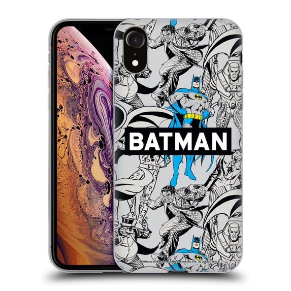 Head Case Designs Officially Licensed Batman DC Comics Vintage Fashion Patterns Soft Gel Case Compatible with Apple iPhone XR