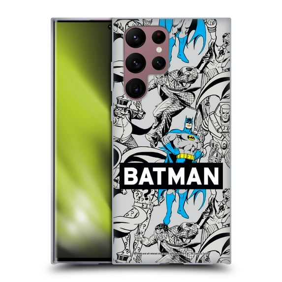 Head Case Designs Officially Licensed Batman DC Comics Vintage Fashion Patterns Soft Gel Case Compatible with Samsung Galaxy S22 Ultra 5G