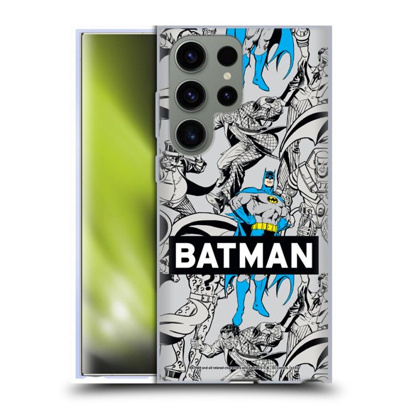 Head Case Designs Officially Licensed Batman DC Comics Vintage Fashion Patterns Soft Gel Case Compatible with Samsung Galaxy S23 Ultra 5G