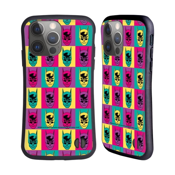 Head Case Designs Officially Licensed Batman DC Comics Vintage Fashion Pop Art Head Hybrid Case Compatible with Apple iPhone 14 Pro