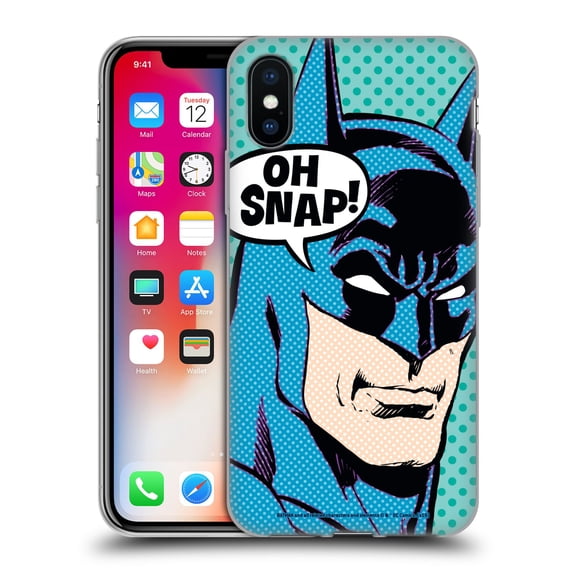 Head Case Designs Officially Licensed Batman DC Comics Vintage Fashion Pop Art Soft Gel Case Compatible with Apple iPhone X / iPhone XS