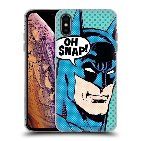 Head Case Designs Officially Licensed Batman DC Comics Vintage Fashion Pop Art Soft Gel Case Compatible with Apple iPhone XS Max