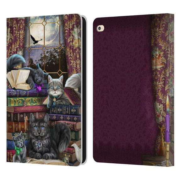 Head Case Designs Officially Licensed Brigid Ashwood Cats Storytime Cats And Books Leather Book Wallet Case Cover Compatible with Apple iPad Air 2 (2014)
