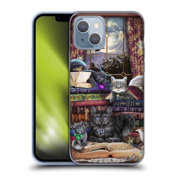 Head Case Designs Officially Licensed Brigid Ashwood Cats Storytime Cats And Books Soft Gel Case Compatible with Apple iPhone 14